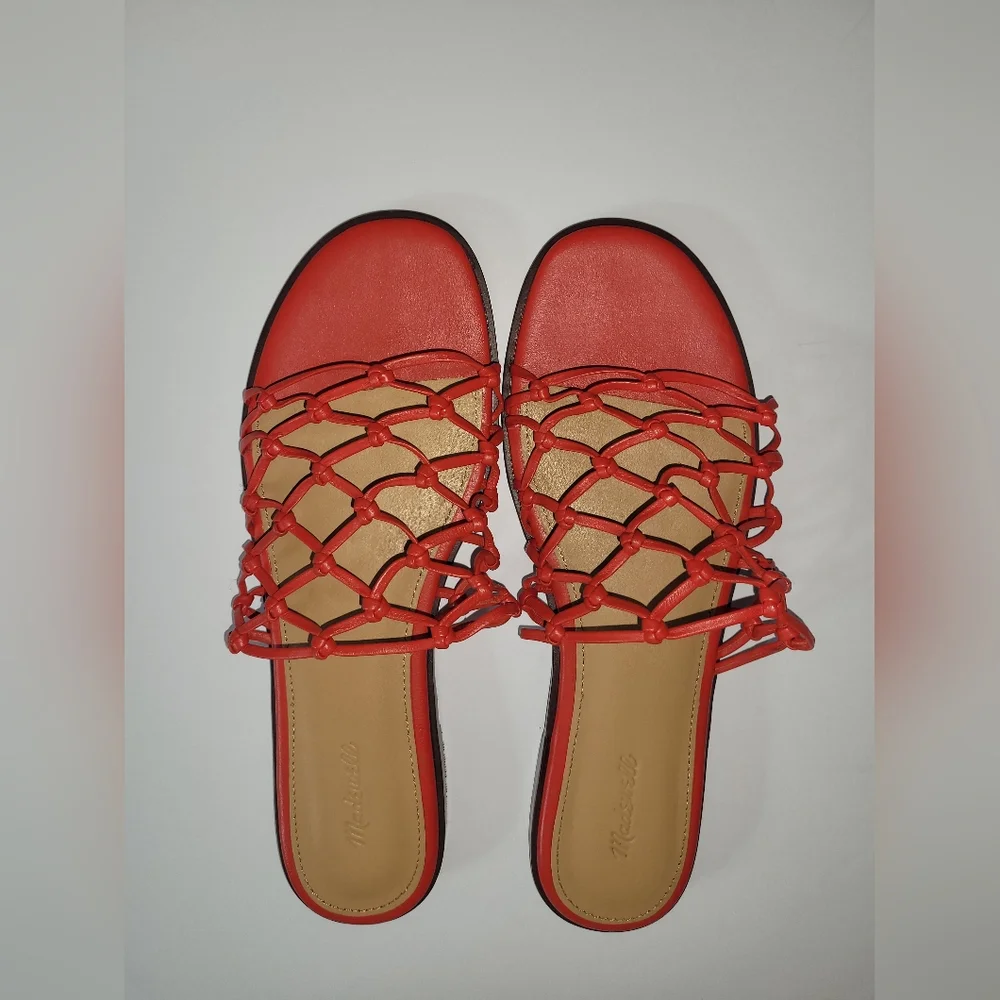Madewell Red Braided Slide Sandals